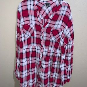 Plaid baby doll top